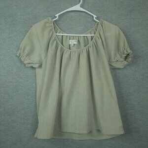 TEXTURE & THREAD Women's Sage Green Short Sleeve Top Size XS